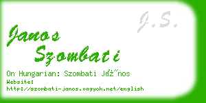 janos szombati business card